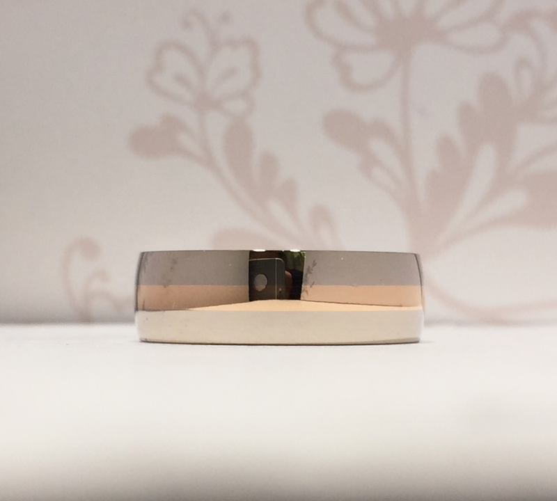 18ct white and rose gold 6.5 mm ring