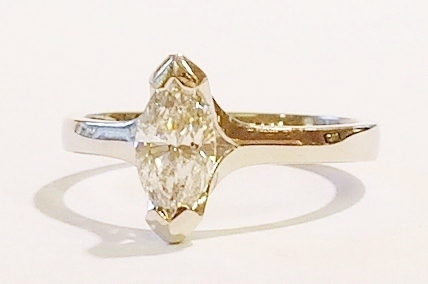 Platinum and marquise diamond ring