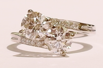 Platinum two stone diamond ring