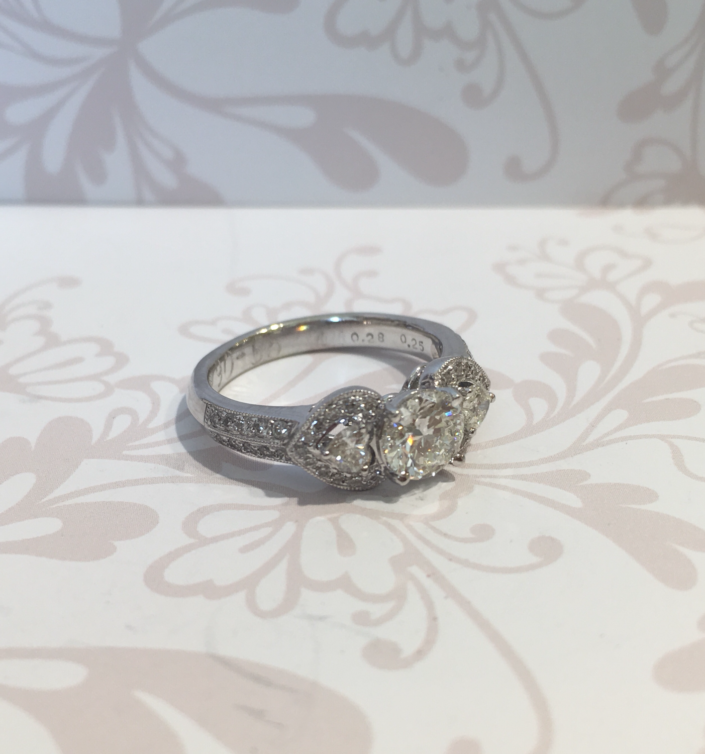 18ct white gold diamond set dress ring.
