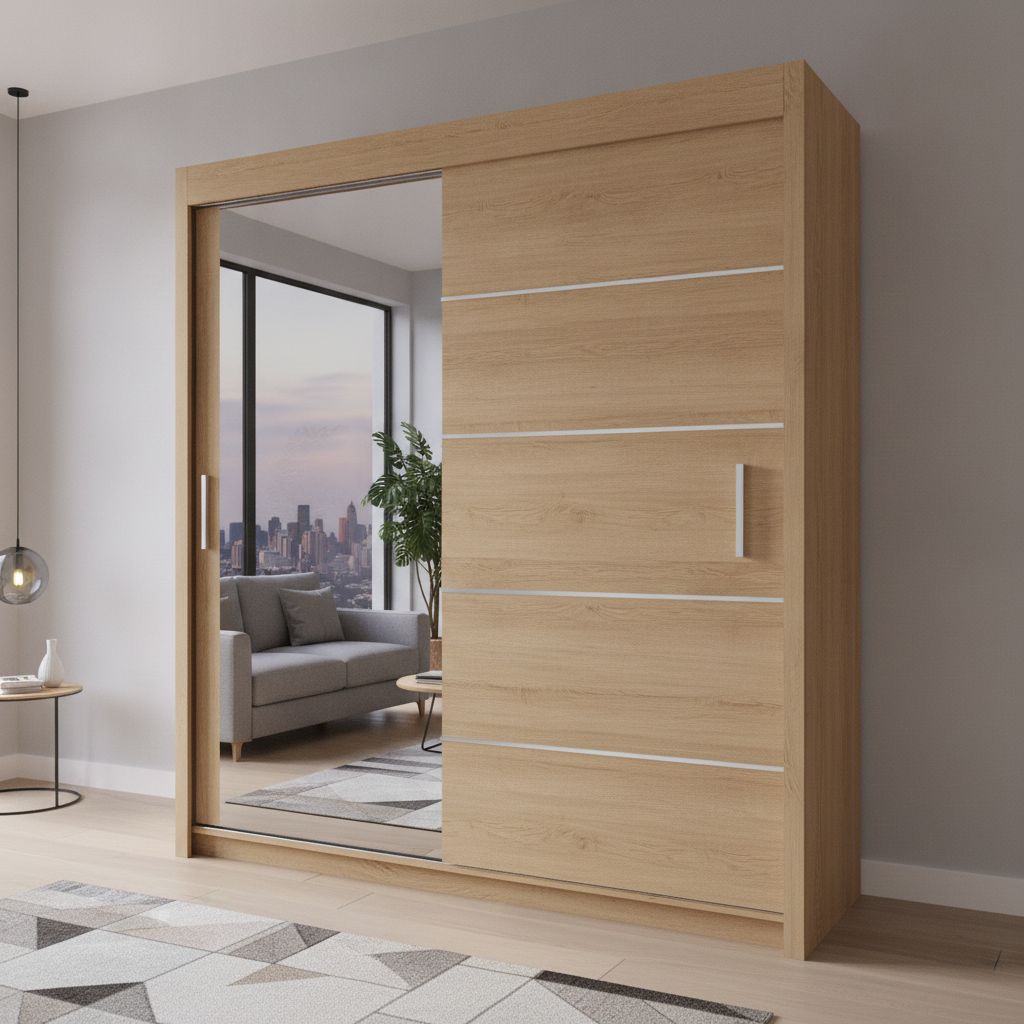Lyon Sliding Mirrored Door Wardrobe