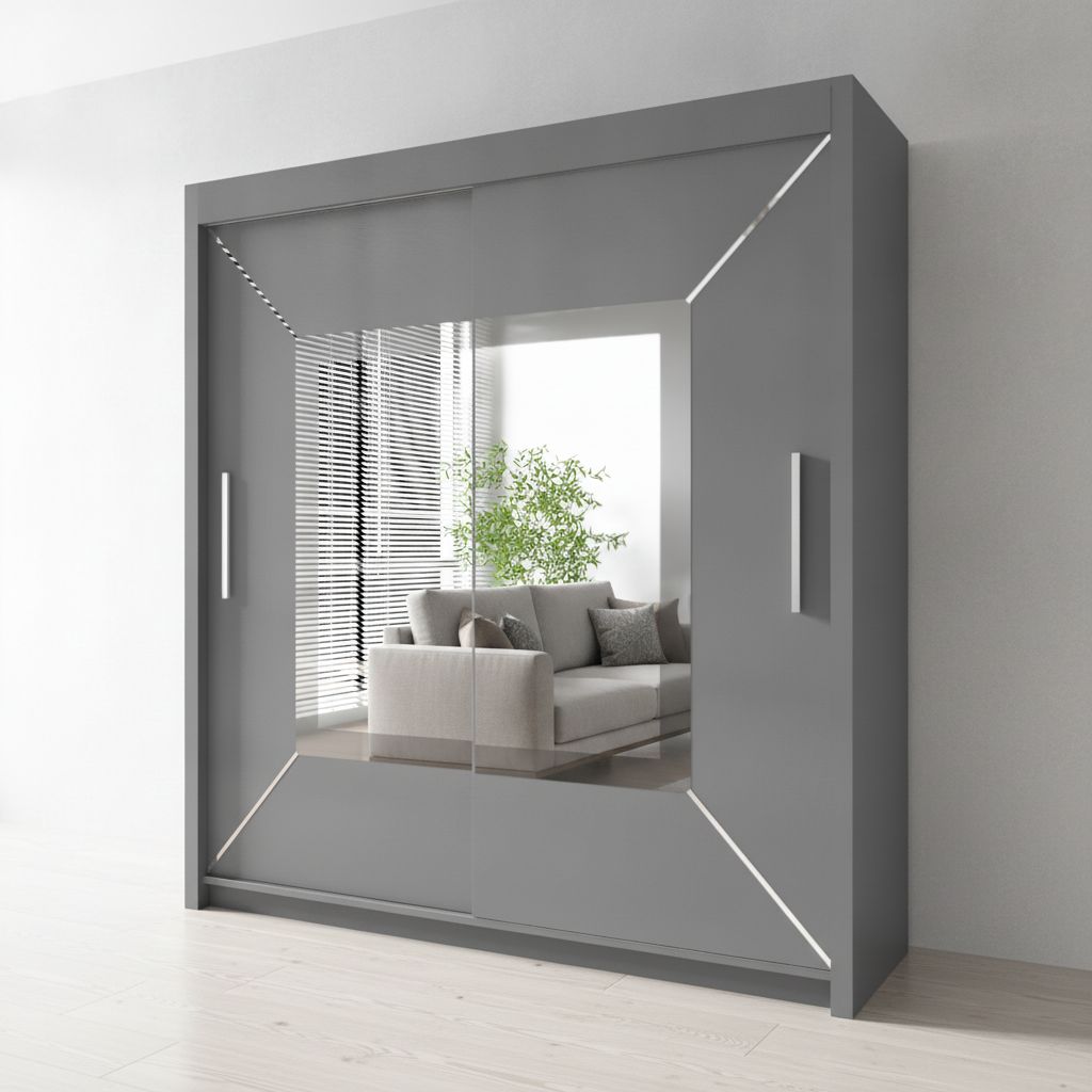 Nicole Sliding Mirrored Door Wardrobe