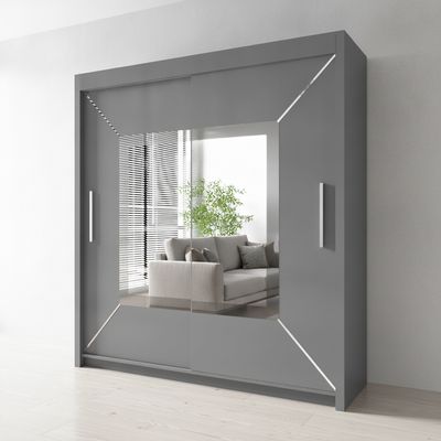 Nicole Sliding Mirrored Door Wardrobe