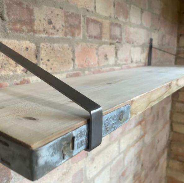 Reclaimed scaffolding board shelving