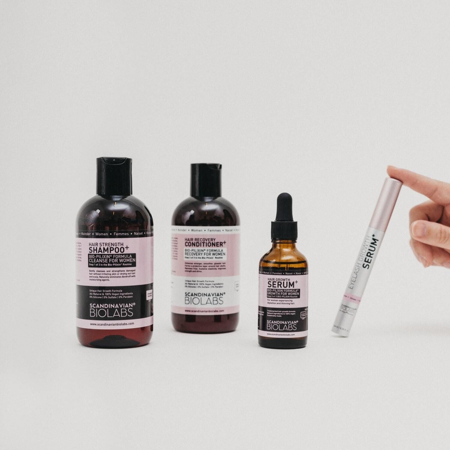 EXEMPLE. Kit de renforcement et de croissance des cheveux pour femmes + sérum de croissance des cils