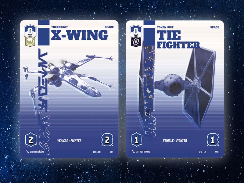 X-Wing & TIE Fighter Token Cards | Star Wars Unlimited TCG | Set of 3