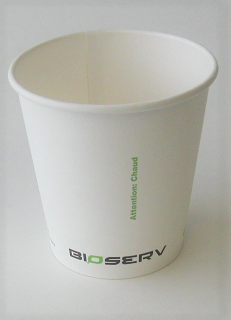 10oz Bioserv Single Wall White Hot Cup 1,000 per case