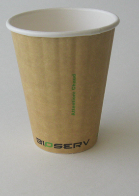 8oz Bioserv Ripple Double Wall Kraft Hot Cup 1,000 per case