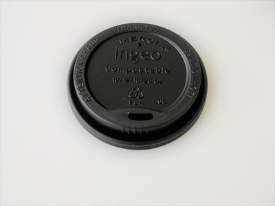 10-20oz Black Compostable Hot Cup Lid 1,000 per case