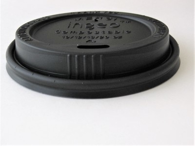 8oz Black Compostable Hot Cup Lid 1,000 per case