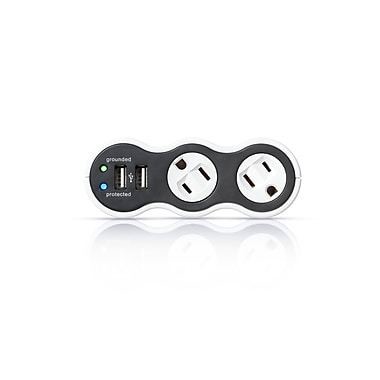 360 Electrical PowerCurve Mini Surge Protector with Dual USB Ports and Rotating Outlets