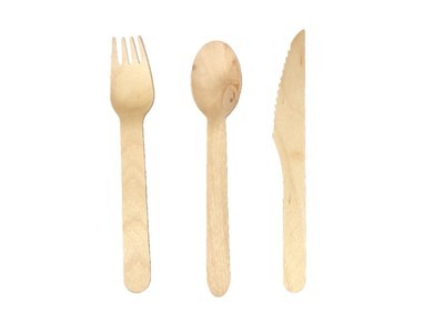 Birch Wood Cutlery Set - 250/case