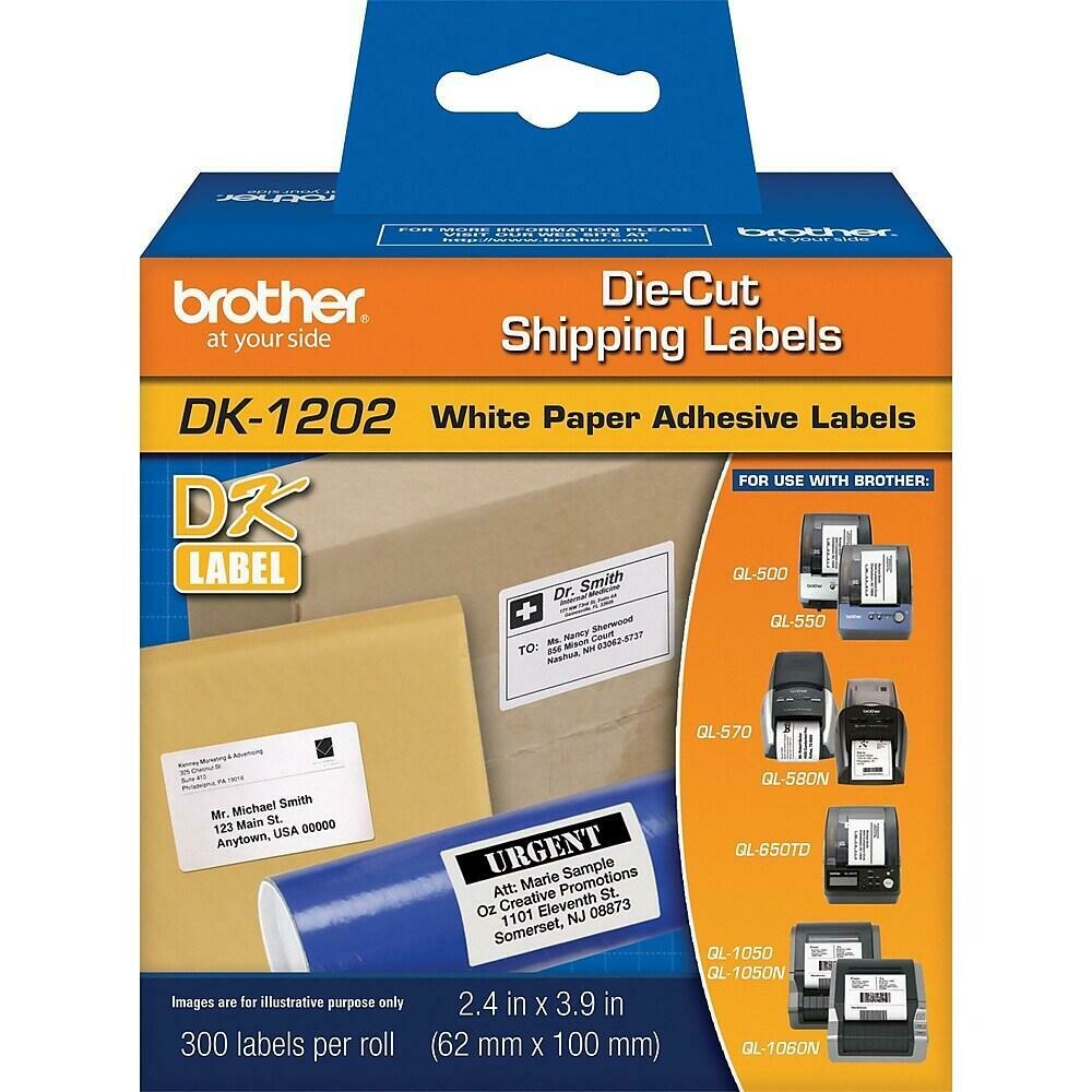 Brother DK1202 Shipping Labels, 4" x 2-3/7"