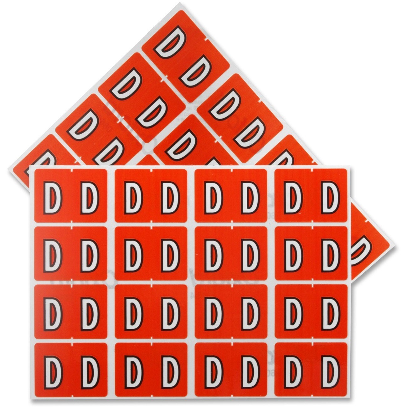 Oxford Datafile Compatible Alpha Label, "D", Dark Orange, 240/Pack