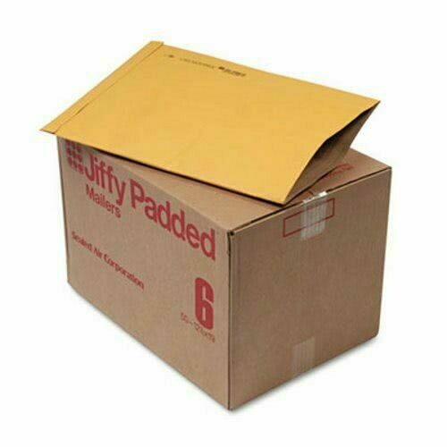 Jiffy Padded Mailers – Multipurpose – #6 – 12 1/2" Width x 19" Length – Natural Kraft, Satin Gold