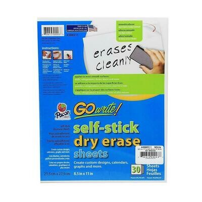 Pacon Go Write Dry Erase Plain Sheets, 8-1/2" x 11", 30 Pack