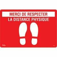 ZENITH SAFETY PRODUCTS
"Distance physique" Adhesive Vinyl Floor Sign 12" x 18" - 0.02" thick