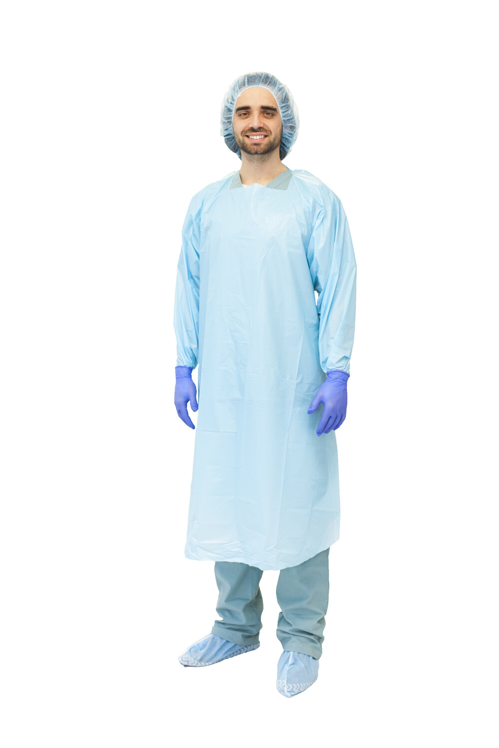 Primed Overhead Disposable Protective Film Gown - 20/box