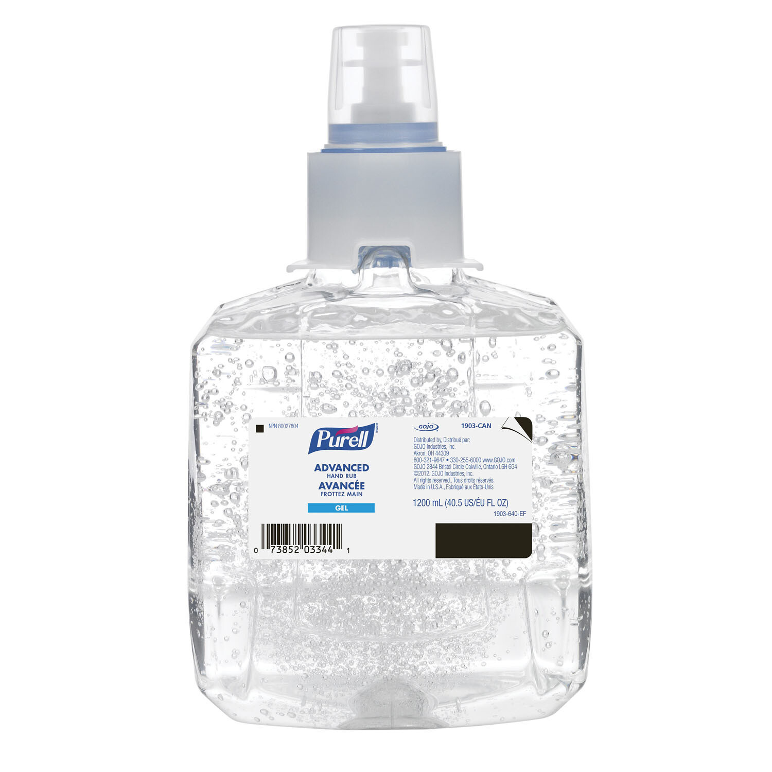 Purell LTX Advanced Gel Hand Sanitizer Refills, 1,200 mL, 70% Alcohol Content, 2/case