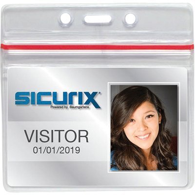 Sicurix Sealable ID Badge Holder, Horizontal, 50/Pack