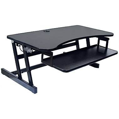 Rocelco EADR 32" Sit To Stand Ergonomic Adjustable Height Desk Riser w/ Easy Up-Down Handles, Black