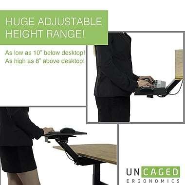 Uncaged Ergonomics KT2 Ergonomic Sit or Stand Under-Desk Keyboard Tray, Fully Adjustable