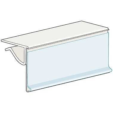 Kostklip ClearVision 0.25'' to 0.38'' Thick Shelf, Hinged Ticket Moulding, 1.25" x 3", Clear, 100/Pack