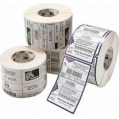 Zebra Z-Select 92071 4000T Paper Thermal Transfer Label for Barcode Printers, White, 4970/Roll, 4/Case