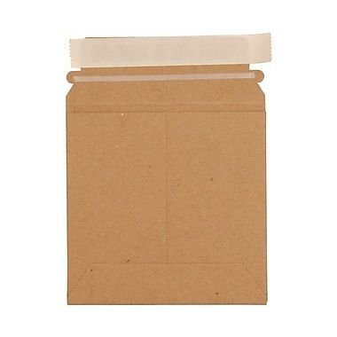 JAM Paper Photo Mailer Stiff Envelopes, Self Adhesive Closure, 6 x 6 Square, Brown Kraft Recycled, 20/Pack