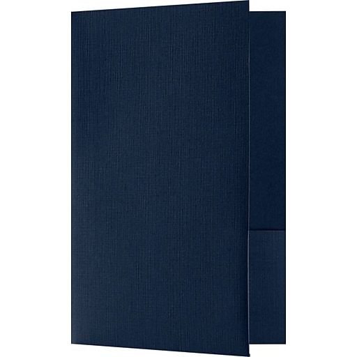 LUX Small Presentation Folders - Two Pockets - Blue Linen, 25/Pack