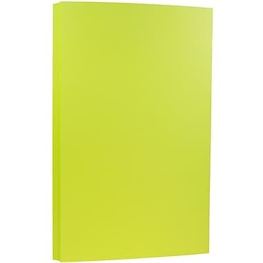 JAM Paper 8 1/2 x 14 Legal Size Cardstock, Brite Hue Ultra Lime Green, 50/Pack