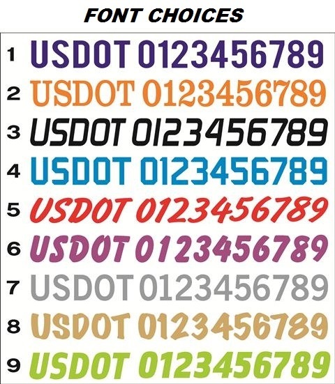 DOT Number Set 12in x 12in