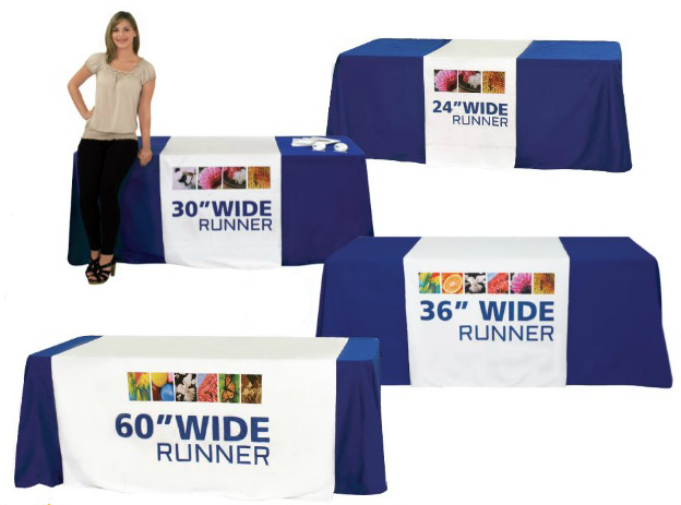 Solid Table Cover + Custom Printed Top Runner