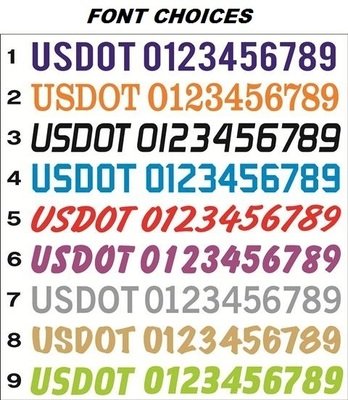 DOT Number Set 12in x 12in