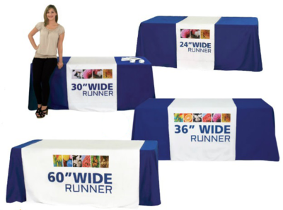 Solid Table Cover + Custom Printed Top Runner
