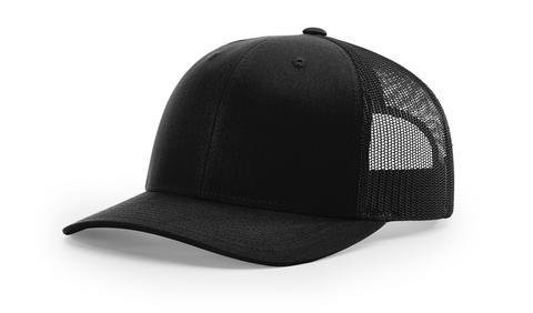 1 Dozen Embroidered Richardson 112 Caps, Cap Color: Black