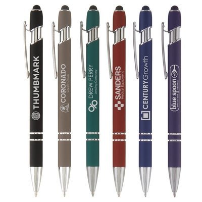 Full Color or Laser Etched - Soft Touch Medium Point Ellipse pens