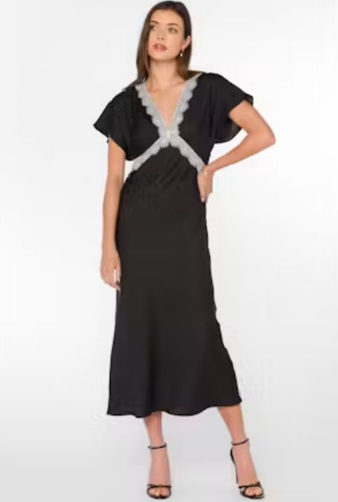 JANNALI, Color: BLACK WHITE LACE, Size: XS