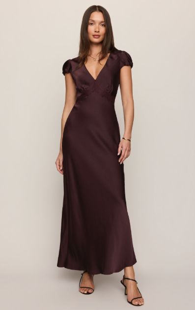 Livia Luxe Midi Dress, Color: Berry Noir (BNO), Size: XS