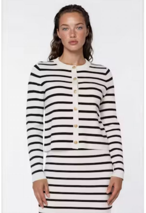 GENNA, Color: BLACK WHITE STRIPE, Size: XS