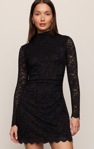 Soiree Stretch Lace Mini Dress, Color: Black (BLK), Size: XS