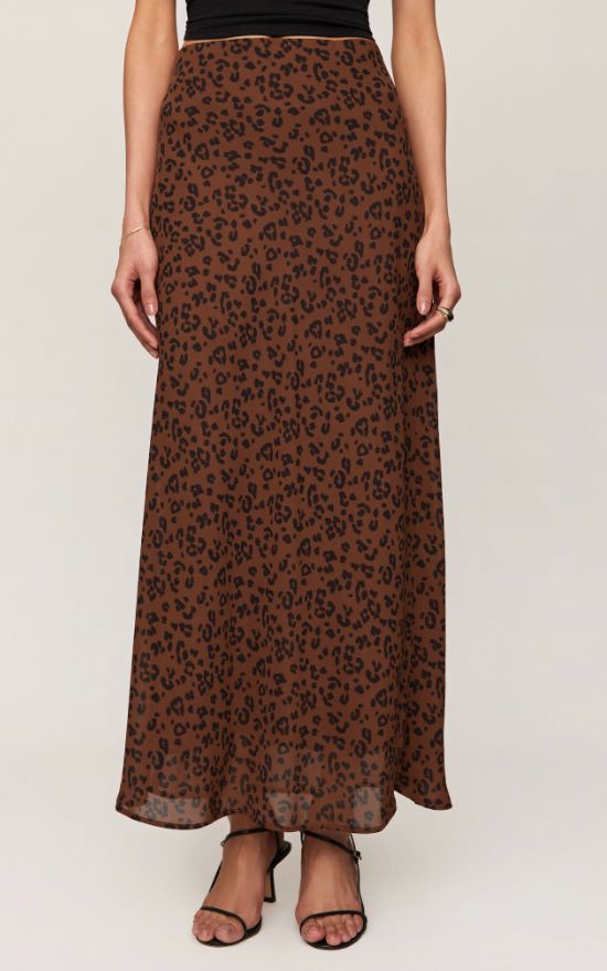Europa Leopard Skirt, Color: Burnt Umber (BUU), Size: XS