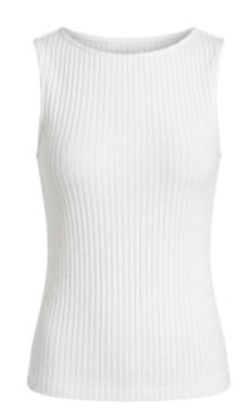 sleeveless high boatneck knit top