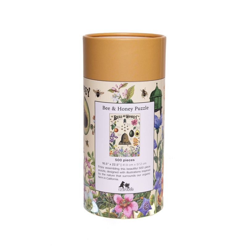 Bees &amp; Honey Puzzle – 500 Pc Tube with Vintage Illustrations