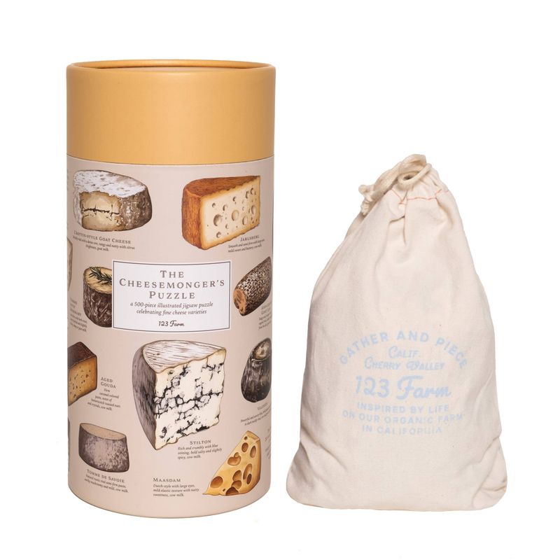 Cheese Puzzle – 500 Pc Tube with Vintage Illustrations 