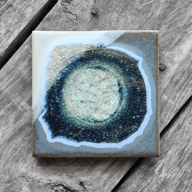 Square Coaster - Grey &amp; White - Individual Coaster