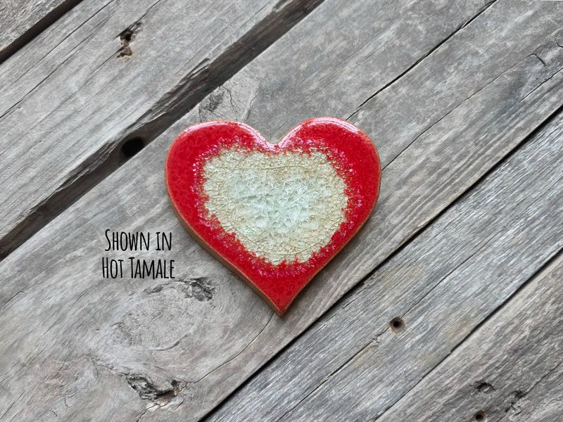 Heart Coaster - Handmade Coaster, Geode, Ceramic: Hot Tamale
