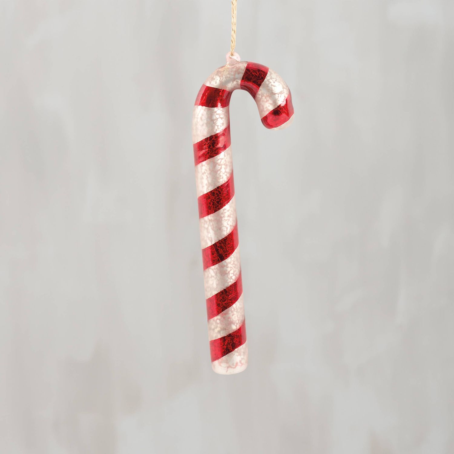 Candy Cane Glass Ornament