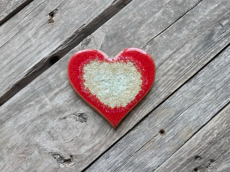 Heart Coaster - Handmade Coaster, Geode, Ceramic: Bronze