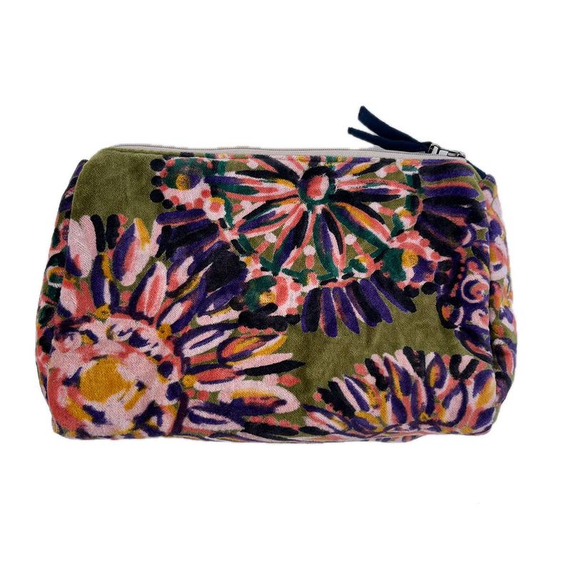 Rome Velvet Pouch Sunburst Green